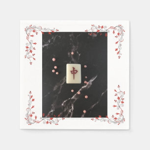 Serviette En Papier La serviette à thème Mahjong avec le Dragon Rouge