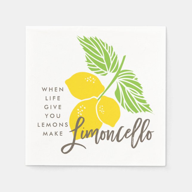 Serviette En Papier La serviette de cocktail Limoncello, quand la vie  (Devant)