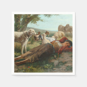 Serviette En Papier La Siesta de la Goatherder Girl (par Carlo Ademoll
