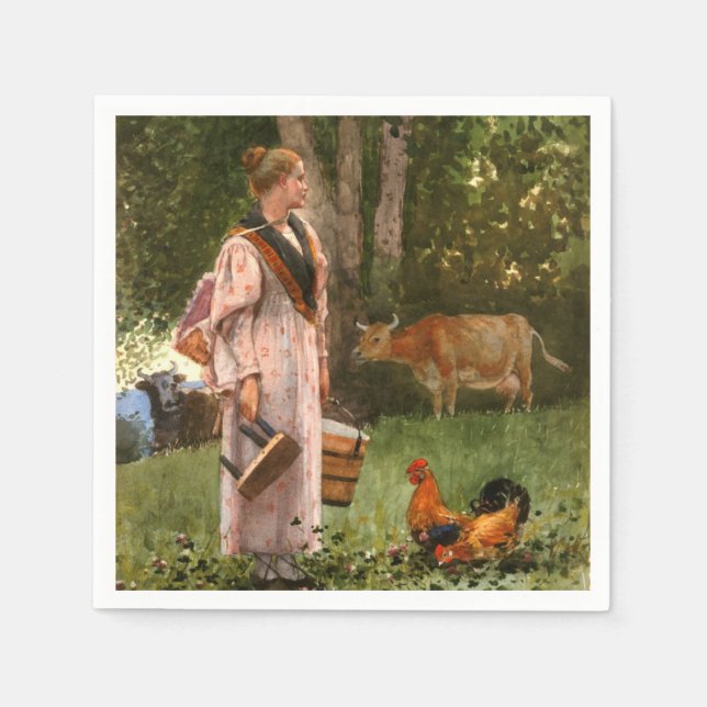 Serviette En Papier La Sirène De Lait (Scène Agricole) (Devant)
