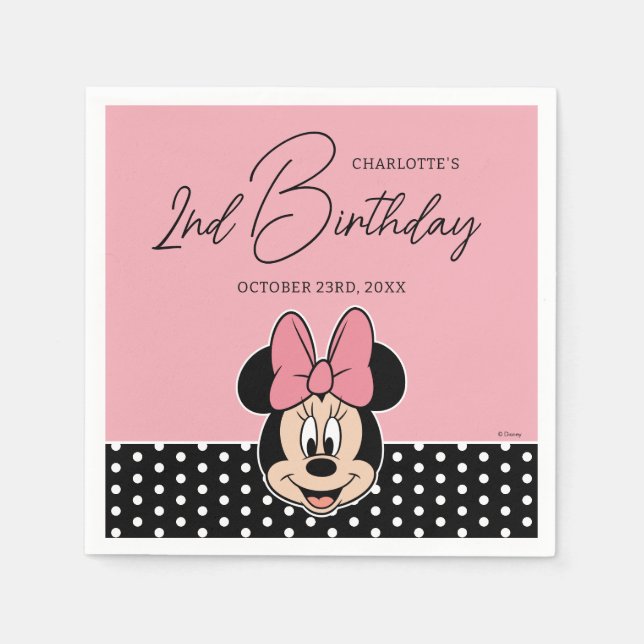 Serviette En Papier La souris Minnie de Disney | Anniversaire de la fi (Devant)