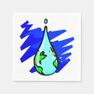 Serviette En Papier La Terre dans la goutte d'eau