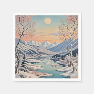Serviette En Papier La tranquillité d'hiver