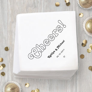 Serviette En Papier La typographie rétro, c'est ça ! Mariage noir et b