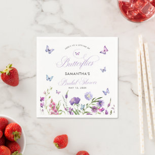 Serviette En Papier La Vie des Papillons Fleurs Sauvages Fête de Maria