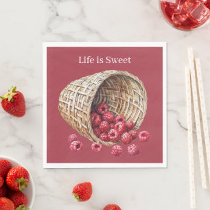 Serviette En Papier La vie est douce framboises fruit nourriture