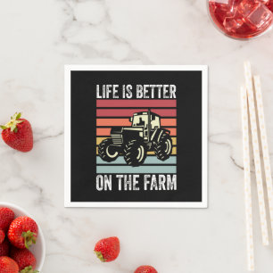 Serviette En Papier La vie est meilleure à la ferme - Amoureux de l'ag