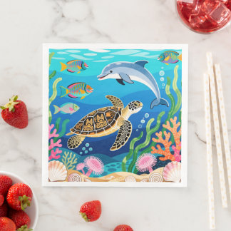 Serviette En Papier La vie marine d'Okinawa