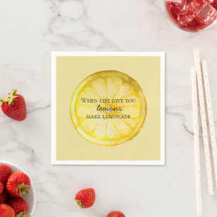 Serviette En Papier La Vie Vous Donne Une Citation De Citron