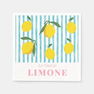 Serviette En Papier La Vital al Limone - Motif de citron clair