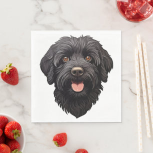 Serviette En Papier Labradoodle Chien noir