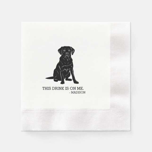 Serviette En Papier Labrador Cocktail Napkin (Devant)