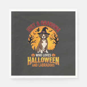 Serviette En Papier Labrador Halloween Grand-mère Conception de chien_