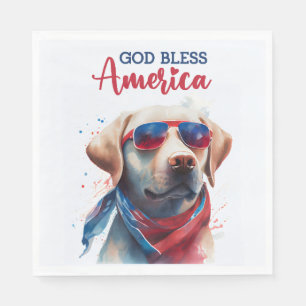 Serviette En Papier Labrador Patriotique