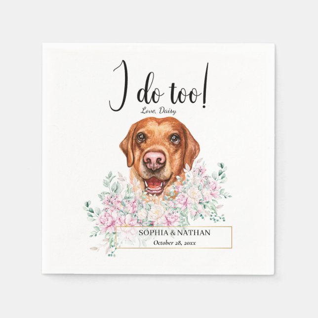 Serviette En Papier Labrador Retriever Chien Mariage Cocktail Serviett (Devant)