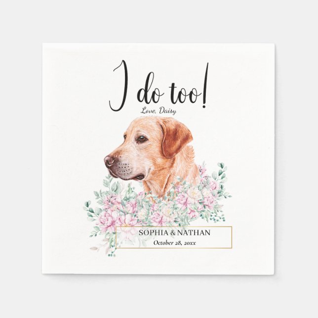 Serviette En Papier Labrador Retriever Chien Mariage Cocktail Serviett (Devant)