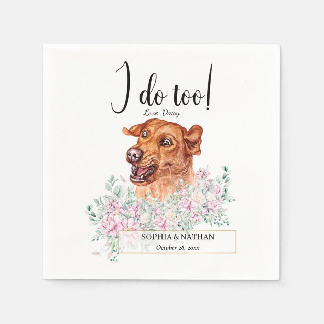 Serviette En Papier Labrador Retriever Chien Mariage Cocktail Serviett (Devant)