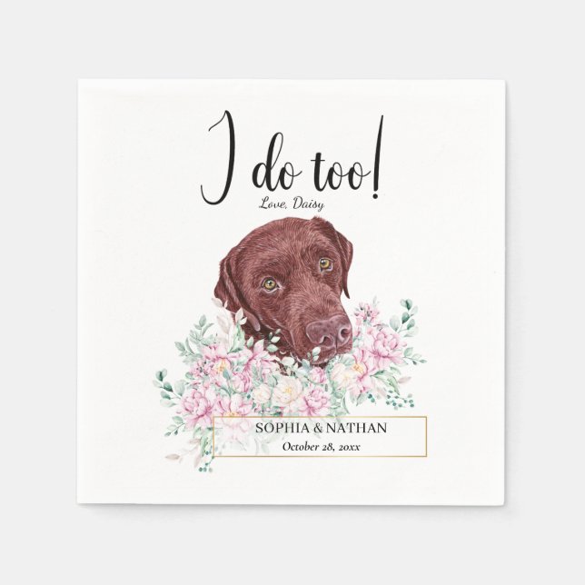 Serviette En Papier Labrador Retriever Chien Mariage Cocktail Serviett (Devant)