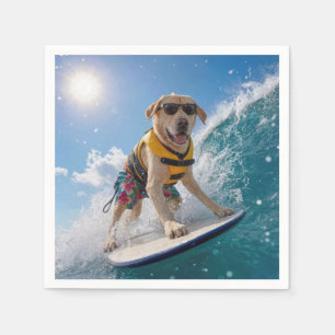 Serviette En Papier Labrador Retriever faisant du surf