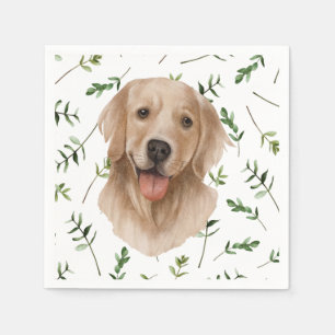 Serviette En Papier Labrador Retriever Green Boho Baby shower