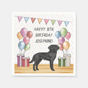Serviette En Papier Labrador Retriever noir Lab Dog Anniversaire color