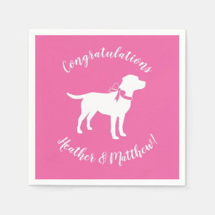 Serviette En Papier Labrador Theme Chien Baby shower Pink Lab