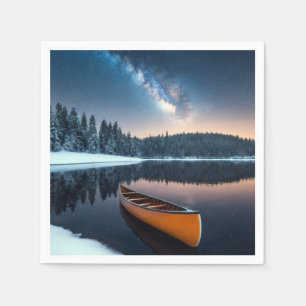 Serviette En Papier Lac Nature Extérieur Paysage Calme Tranquille Rela