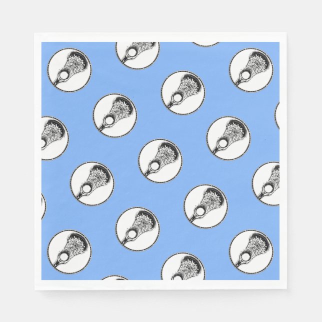 Serviette En Papier Lacrosse Fête bleu clair (Devant)