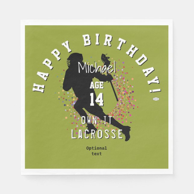 Serviette En Papier Lacrosse papier de conception personnalisée Napkin (Devant)