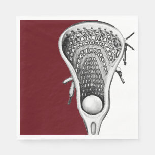 Serviette En Papier Lacrosse Party Maroon