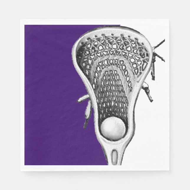 Serviette En Papier Lacrosse Party Purple (Devant)