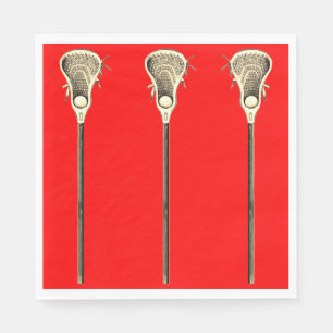 Serviette En Papier Lacrosse Red Team Napkins