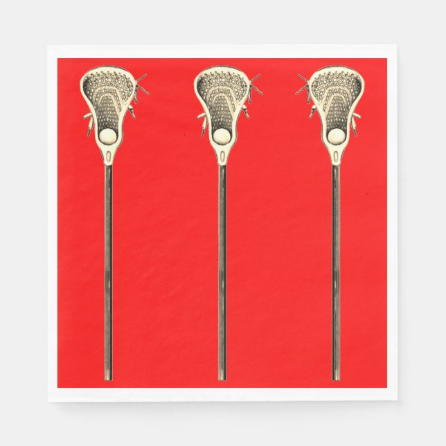 Serviette En Papier Lacrosse Red Team Napkins (Devant)