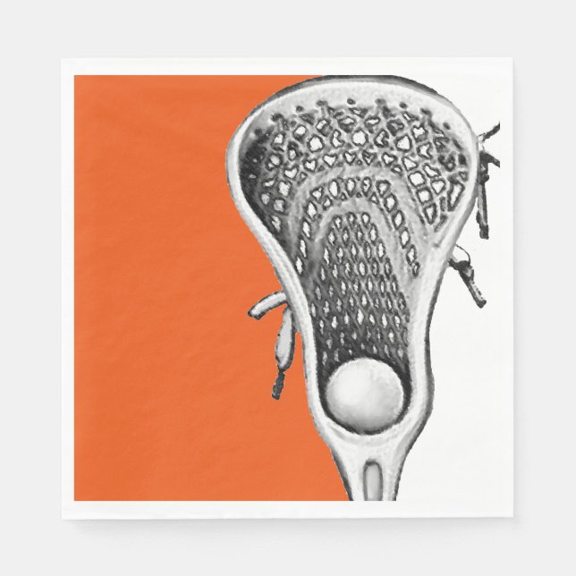 Serviette En Papier Lacrosse Sports Orange (Devant)