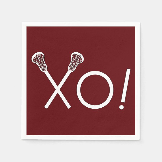 Serviette En Papier Lacrosse Team Maroon (Devant)