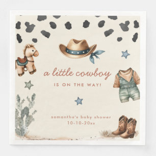 Serviette En Papier L'adorable Petit Cowboy est en chemin garçon baby 