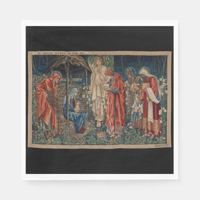 Serviette En Papier L'Adoration des Mages (par Edward Burne-Jones) (Devant)