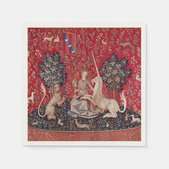Serviette En Papier Lady and Unicorn Medieval Tapestry Sight (Devant)