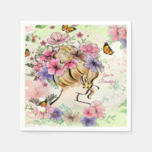 Lady Belle Fleurs Découpage Personnalisée