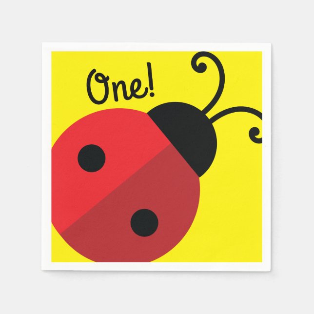 Serviette En Papier Lady Bug Cute Kid's Ladybug Birthday Party (Devant)