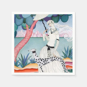 Serviette En Papier Lady with Dalmatian Dog - Helen Dryden