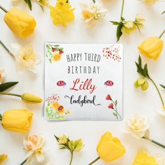 Serviette En Papier Ladybird Baby Girl mignonne Printemps été Annivers