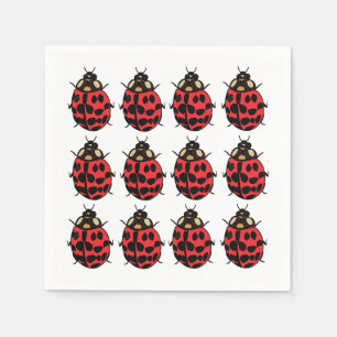 Serviette En Papier Ladybug Red Black Insect Ladybug