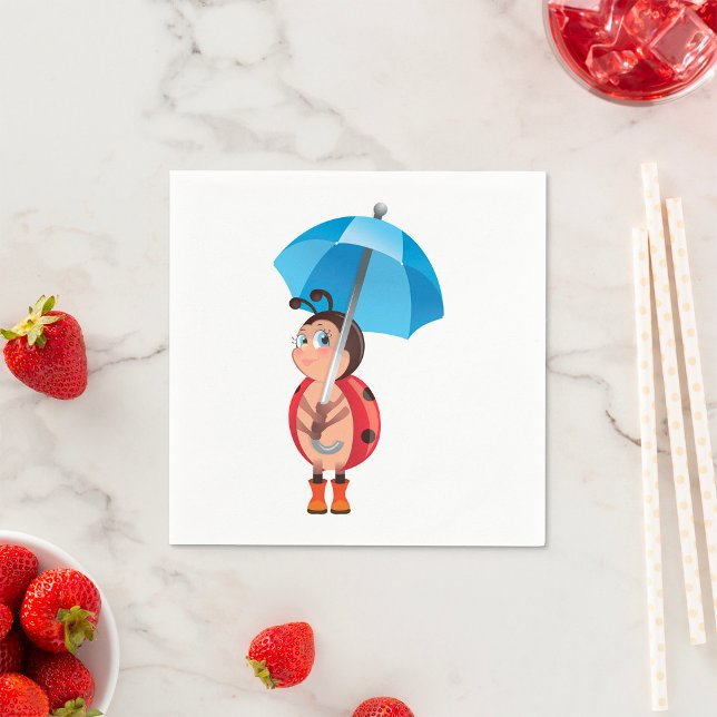 Serviette En Papier Ladybug Sous Un Parapluie (Créateur téléchargé)