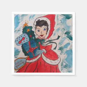 Serviette En Papier L'aide de Père Noël en papier