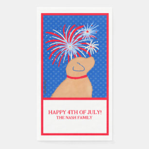 Serviette En Papier Laisser Bague de Liberté Chien Jaune Drapeau Servi