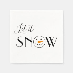 Serviette En Papier Laisser la neige Snowman simple