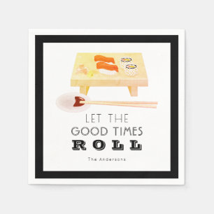 Serviette En Papier Laisser le bon temps rouler Sushi Black Paper Napk