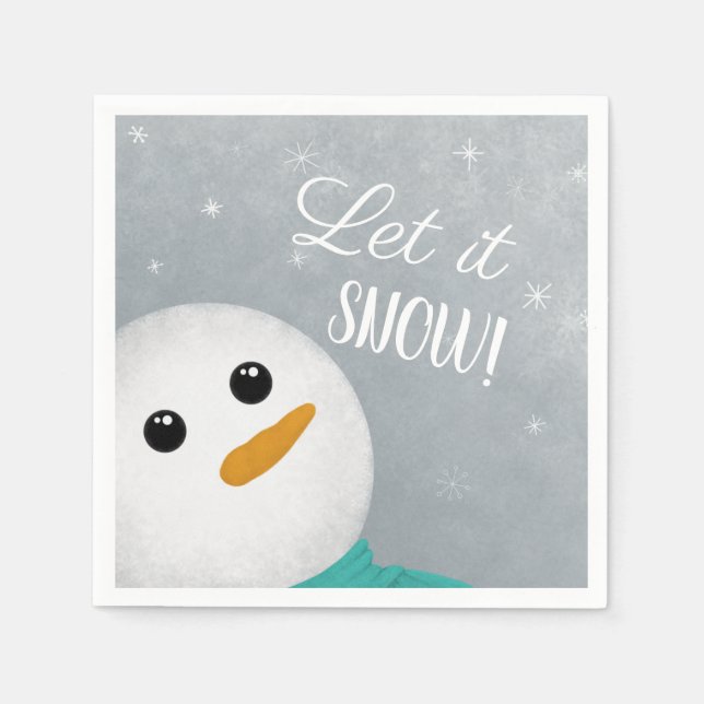 Serviette En Papier Laisser neiger Snowman (Devant)