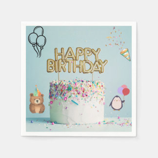 Serviette En Papier Laissez la fête d'anniversaire aller avec nos serv